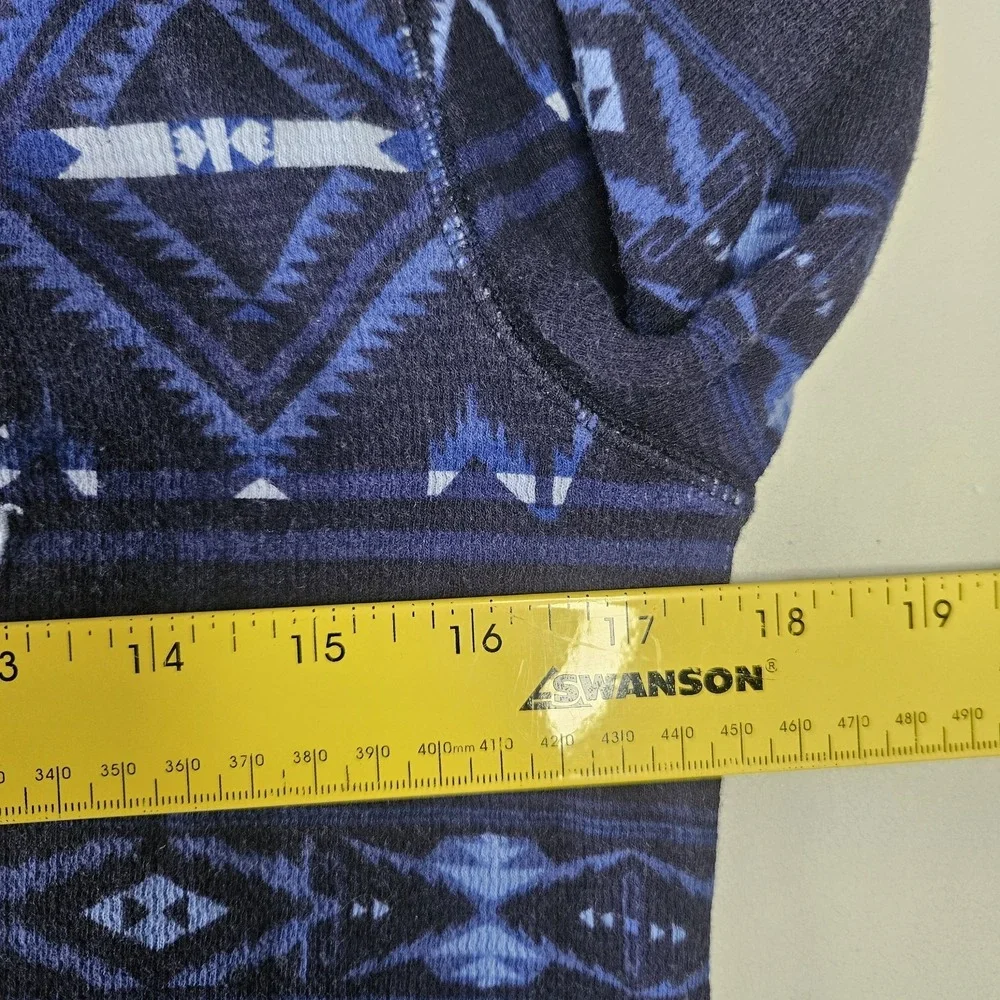 Polo Ralph Lauren Shirt M Blue Aztec Waffle‎ Thermal Long Sleeve Southwest Layer